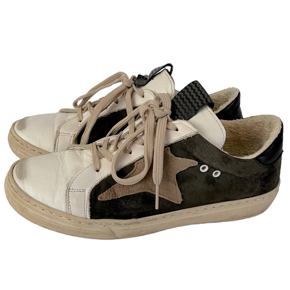 L’idea by Lori Distressed Star Leather Sneakers Size 39 (8).